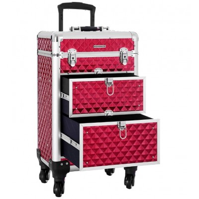 Lockable Makeup CaseRolling Cosmetics Beauty Trolley Box