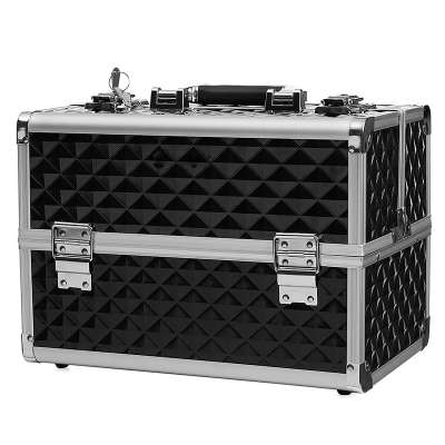 Cosmetic Train Case With Professional Adjustable Trays