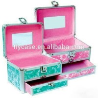 fashion portable aluminum lip coat cosmetic case with drawers aluminum beauty tool case