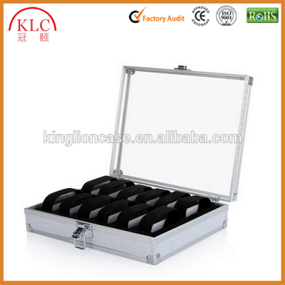 custom-made 12 Grid Slot Watch Display Storage Box Case Jewelry Collection Organizer Holder Aluminum Square Silver